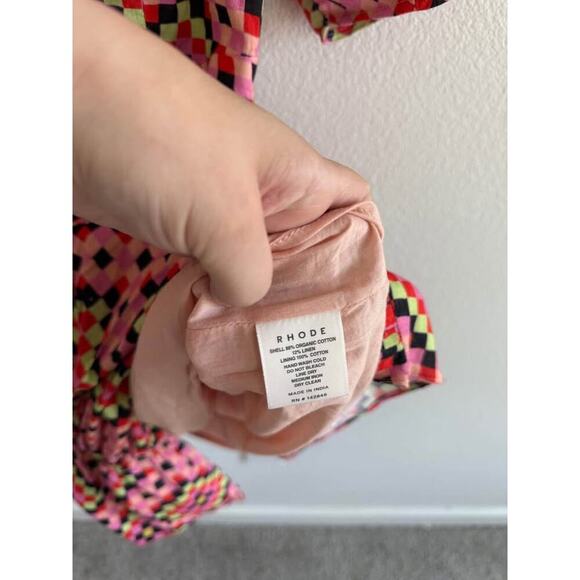 Rhode Women’s Diamond Sunset Pia Preppy Eclectic Mini Dress NWOT Sz 2 - Picture 5 of 8